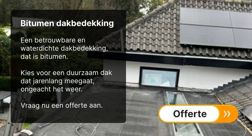 Duurzame toepassing van dakbedekking bitumen in combinatie met zonnepanelen en groendak elementen voor optimale energie-efficiëntie.