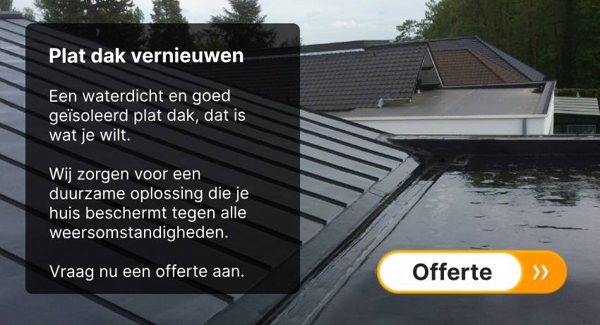 Vergelijking van verschillende types dakbedekking voor plat dak: bitumen, EPDM, PVC en TPO met hun specifieke eigenschappen.